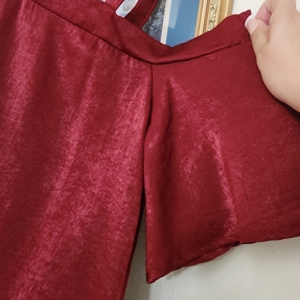 2for$10 Satin Open Shoulder Dress Romantic Feminine Date Night Small - Picture 3 of 7